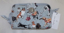 VERA BRADLEY Turnlock  Zip Wallet Dog Show Gray - Collie Great Dane Corgi NWT
