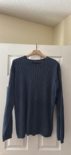Izod Men  s Cableknit L/S Pullover Crewneck Sweater/Sz L-NWT/100 Cotton-Quick