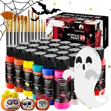 fantastory Acrylic Paint Set 24 Colors (2 oz / 60ml Each), Non Toxic, Non Fad...