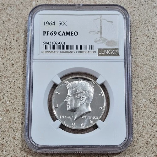 1964 50C Kennedy Half Dollar Silver 1st Year Proof Coin NGC Graded PF 69 Cameo
