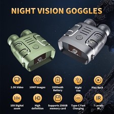 2.5K Night Vision Binoculars 10X Zoom-800m Range,Photo/Video for Hunting/Camping