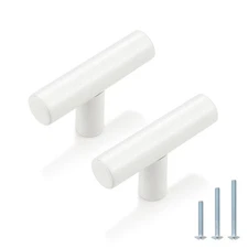 Probrico 10-Pack White 2" T-Bar Cabinet Knobs: Kitchen, Bathroom, Drawer Handles