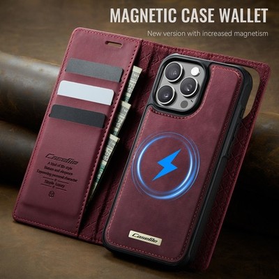 2-in 1 Magnetic Case For iPhone 17 16 Pro Max 15 14 13 12 Air Detachable Wallet