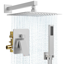 Shower System 10'' High Pressure Brushed Nickel Shower Head with Handheld NEW