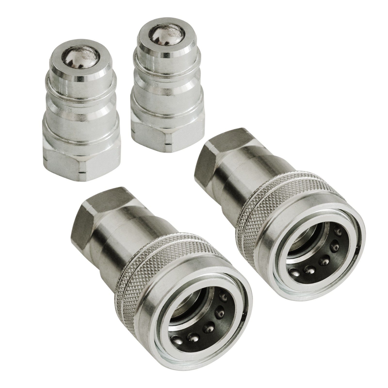 1/2" Ag Hydraulic ISO 5675 Quick Connect Tractor Couplers with Dust Cap - 4 SET