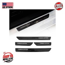 Kia Rio 2012-2017 Door Sill Cover 14.9 Inch Edition Carbon Fiber Gloss Blk 4 Pcs