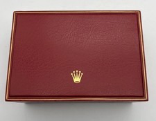 Vintage Red Rolex Creation Geneve Presentation Wrist Watch Wood Box With Leather