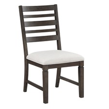 Classic Style Dark Espresso Finish Side Chairs Set of 2pc, Upholstery Seat Woo