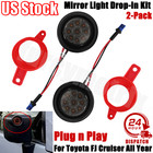 For Toyota FJ Cruiser Mirror Light Drop-in Kit LED Smoke Amber - Plug n Play US