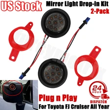 For Toyota FJ Cruiser Mirror Light Drop-in Kit LED Smoke Amber - Plug n Play US