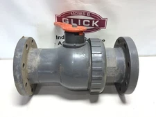 Chemtrol Model B Flanged PVC Ball Valve 4" Slip x Slip Ends