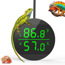 QZQ Reptile Thermometer  Humidity Gauge LED Digital Hydrometer for Terrarium