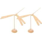 2Pcs Bamboo Dragonfly Toys Educational Balance Kids Playthings Light Yellow