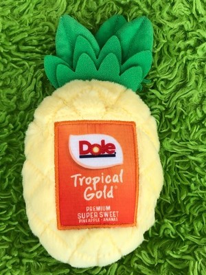 Dole Tropical Gold Pineapple Plush 8'' Stuffed Fruit Toy FREE SHIPPING