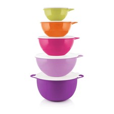 Tupperware Thatsa Bowl Collection Juego de 5 tazones para servir alimentos NUEVO