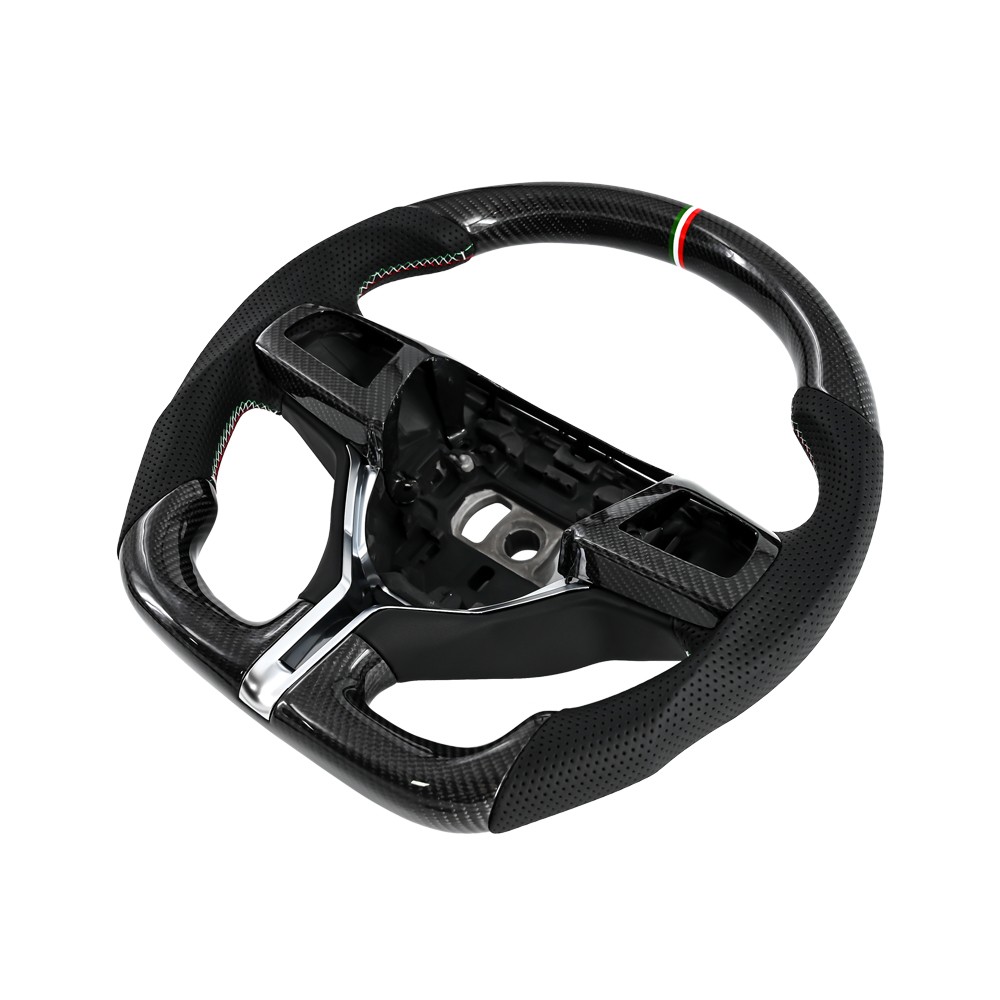 Real Carbon Fiber &Leather Steering Wheel For Maserati Levante Ghibli 2016-2024