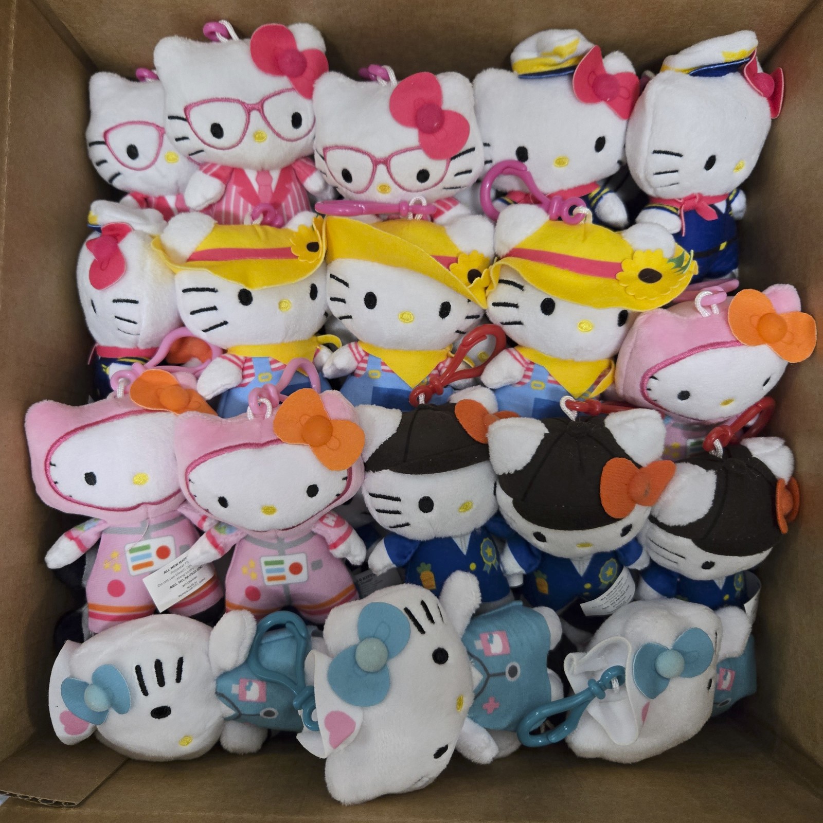 Hello Kitty Dream Job Series Plush Danglers Lot of 100 : ALL 6 VARIETIES!!