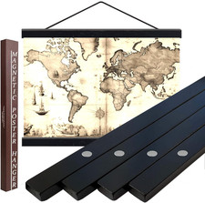 54" Magnetic Teak Wood Poster Hanger Frame for Easy Wall Art Display