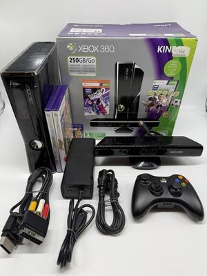 Xbox 360 Slim 250GB + Kinect, Controller, Kabel & Kinect Sports, Adventures OVP