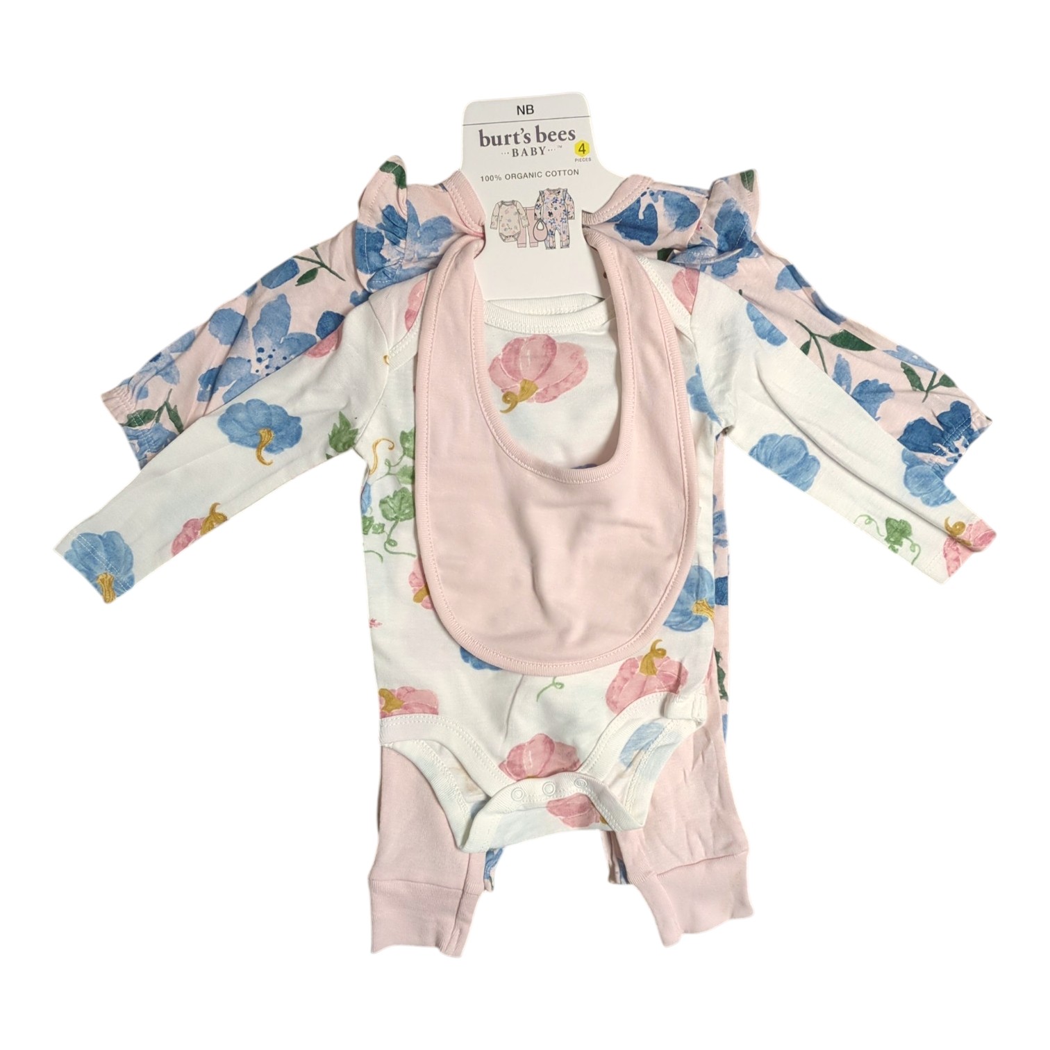 Burt's Bees Baby Toddler Girl Organic Cotton 4-Piece Layette Playwear Set