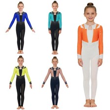 Girls Jumpsuit Costume Full Body Flexible Unitard Sports Bodysuit Dance Ballet