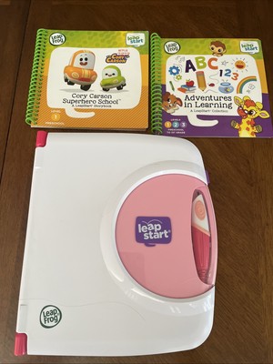 Leap Frog Leap Start Pink Interactive Learning System w/ 2 Books TESTED