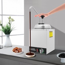 3L Electric Cheese Dispenser with Pump Commercial Hot Fudge Warmer 86℉-185℉ 350W
