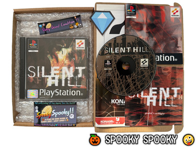 Silent Hill PS1 - UK PAL sehr guter Zustand CIB mit 4 Inserts - Registrierung - Natural Disc