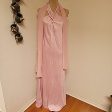 Anthropologie BHLDN Ruby Twist Front Halter Bridesmaid Dress Pink with sheer...