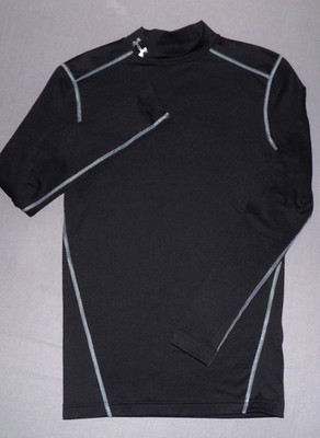 Under Armour Cold Gear Black Mock Compression Athletic Shirt Men's Medium