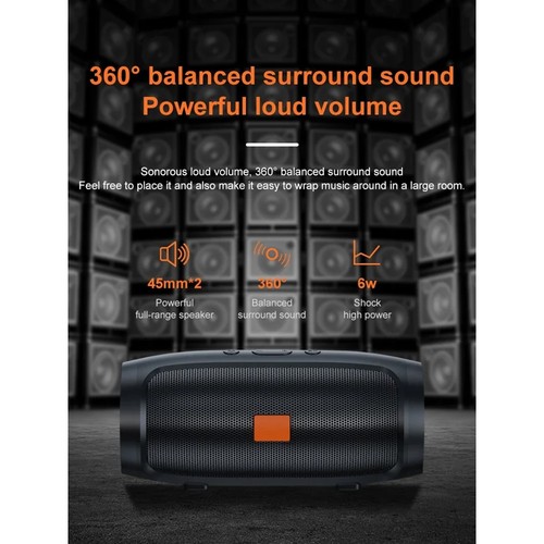 Bluetooth Speaker Dual Speaker Stereo Outdoor Tf Usb Playback Fm Voice7621 - Imagen 5 de 7