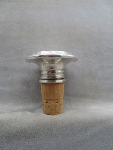 Vintage Silver Plated Bottle Stopper w/Original Age Cork