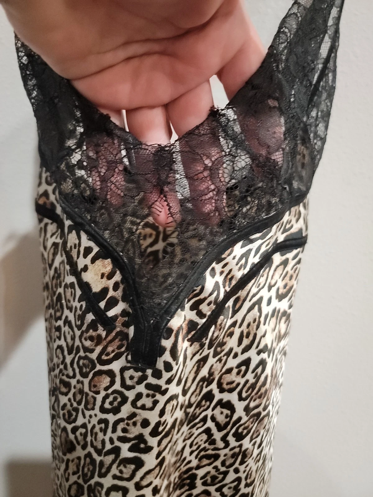 UNDERCOVER Abito Victoria Secret Leopardato Slip Donna L Grande Lingerie Pizzo Y2K Raso Feel