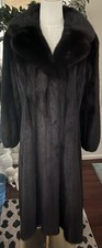 Black/Dark Brown Mink Coat Full Length Size Medium Cikra Furs Mint Elegant D1
