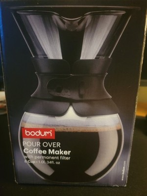 Bodum 11571 Pour Over Coffee Maker 8 Cup 34 Oz Black