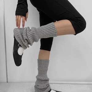 Blackup Tumnut Wide Garter Knit Wool Leg Warmers
