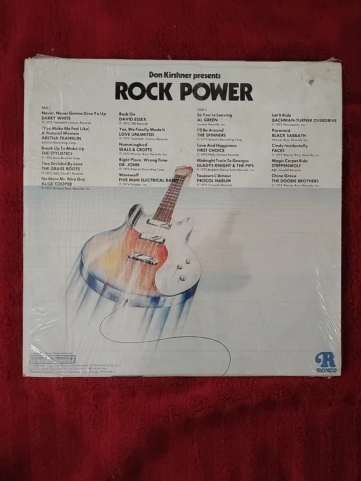 Don Kirshner Presents: Rock Power 1974 LP Ronco Records P 12417 20 Rock Hits - Image 2 of 4