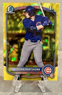 2025 Bowman Draft Sapphire Josiah Hartshorn 1st Yellow Refractor 58/75 Cubs