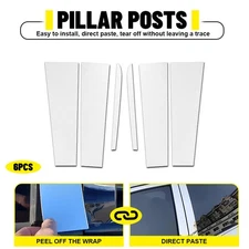 Pillar Post Window Trims For 2019 20-25 Chevrolet Silverado 1500 Stainless Steel