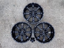 MKW Japan MK-46 7.5Jx17 Inch 5x114.3mm Gloss Black Alloy Wheels Genuine JDM x3