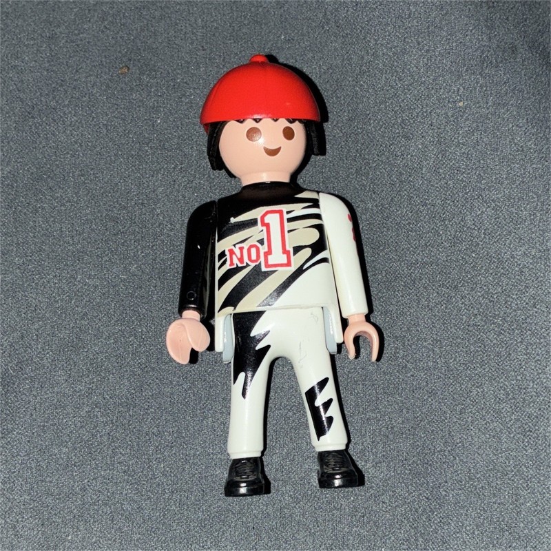 PLAYMOBIL Figure Race Driver Outfit "No 1" White/Black with Red Cap
