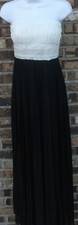 NWT SPEECHLESS ivory/black strapless beaded long cocktail dress,S,M,L, DEFECT
