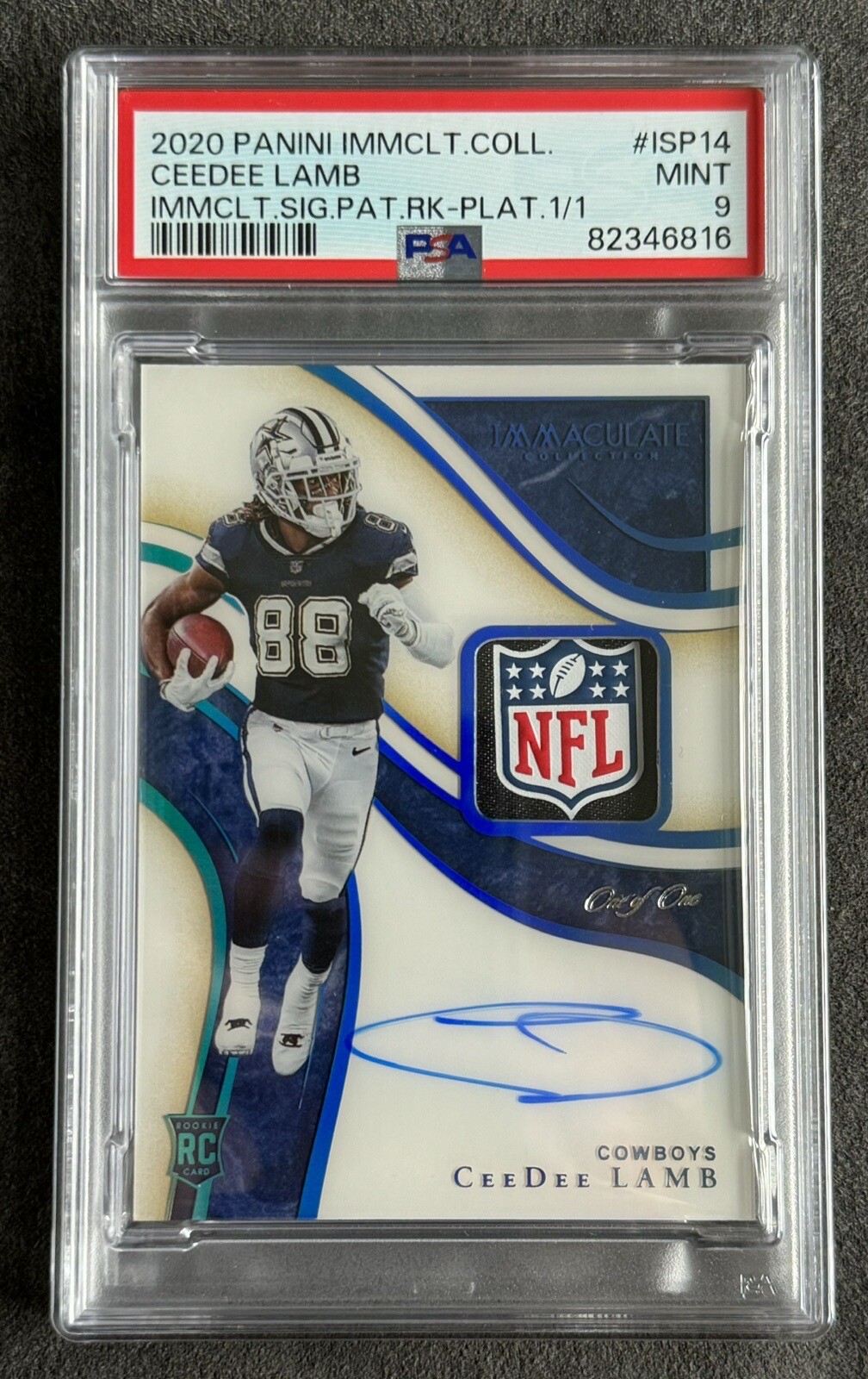 CeeDee Lamb Panini Immaculate Collection Immaculate Signature Patches Rookie #ISP14 Platinum 1/1