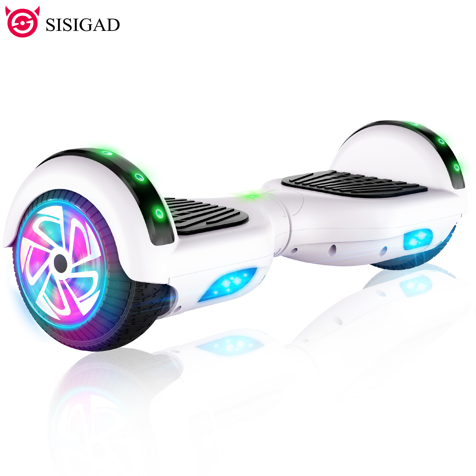 SISIGAD 6.5" Hoverboard with Built-in Bluetooth Self Balancing Scooter for Kids