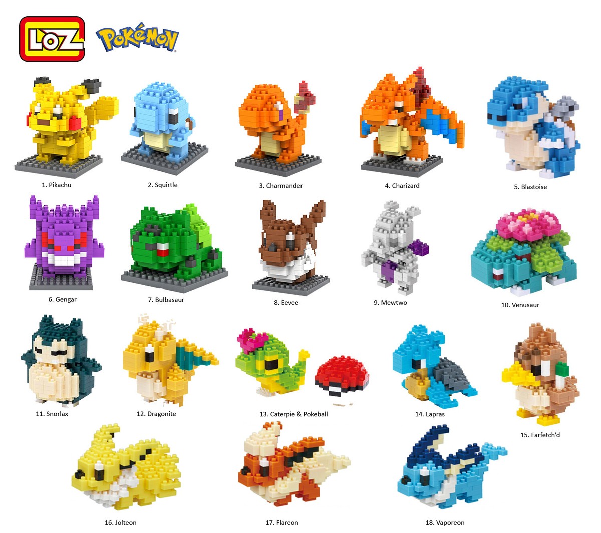 2x Pokemon Of Your Choice w/ Boxes LOZ LNO BLOCK Mini Nano