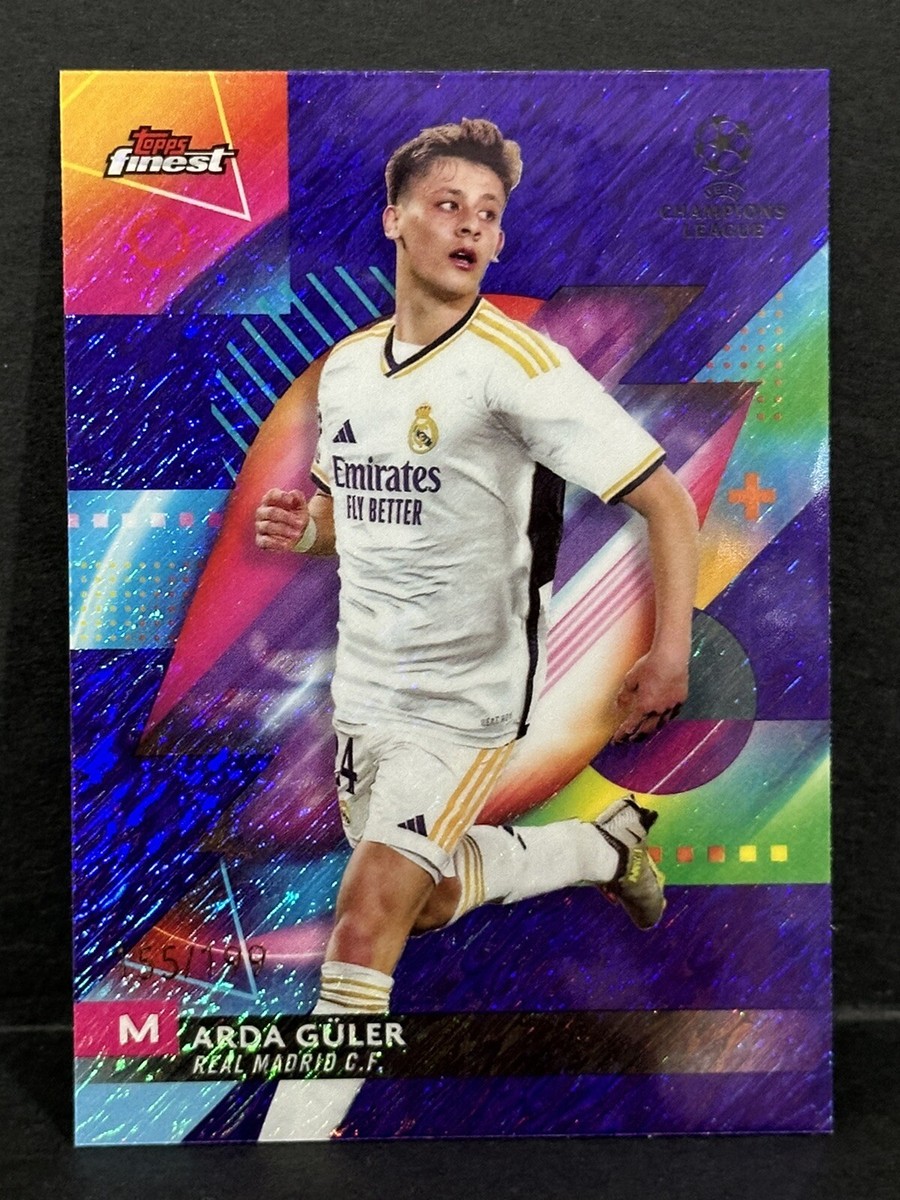 2023-24 Topps Finest UCC Real Madrid Arda Guler Purple Shimmer 