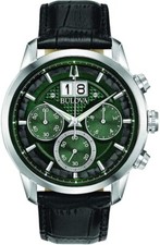 Orologio Bulova Sutton Big Date Uomo Cinturino Pelle Quadr. Verde _96B310