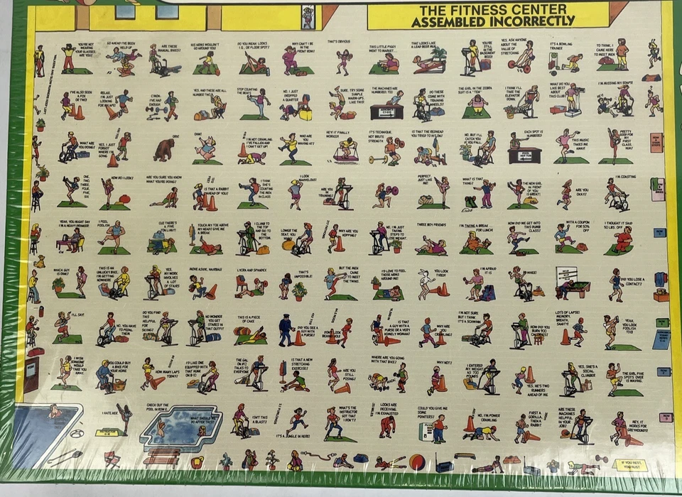 Talking Jigsaw Puzzle The Fitness Center 560 Pieces Two Sided 1991 Buffalo PZZL - Image 2 of 4