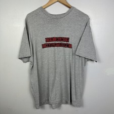 Vintage 90s Nike Slogan T-Shirt, Centre Swoosh, Basketball Grey Rare, Mens Large