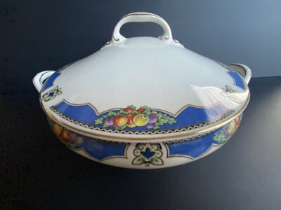 Johnson Bros PAREEK Covered Vegetable Bowl Antique Old Mark Some Crazing All Ove